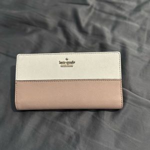 Used Kate Spade Slim Wallet - pink and white color